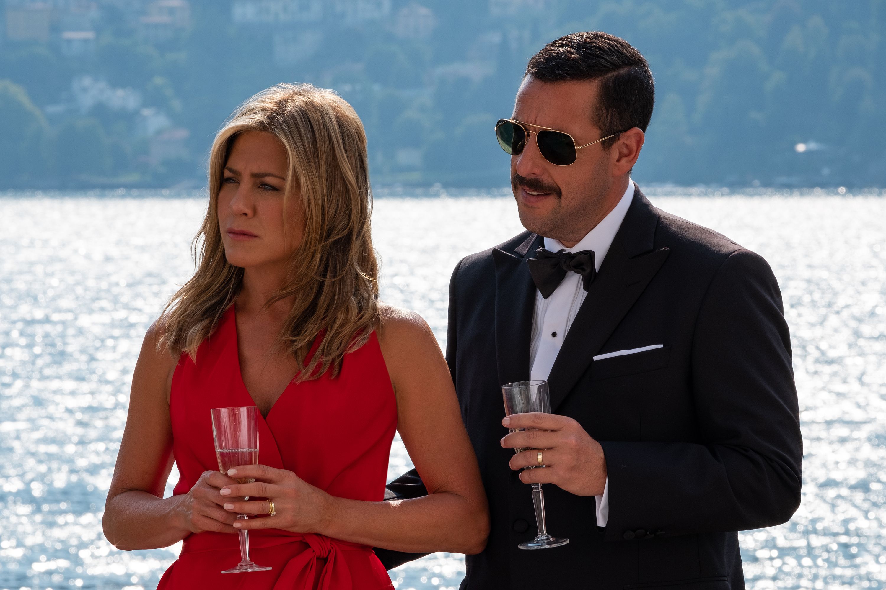 Jennifer Aniston and Adam Sandler seen in new images for Murder Mystery 2