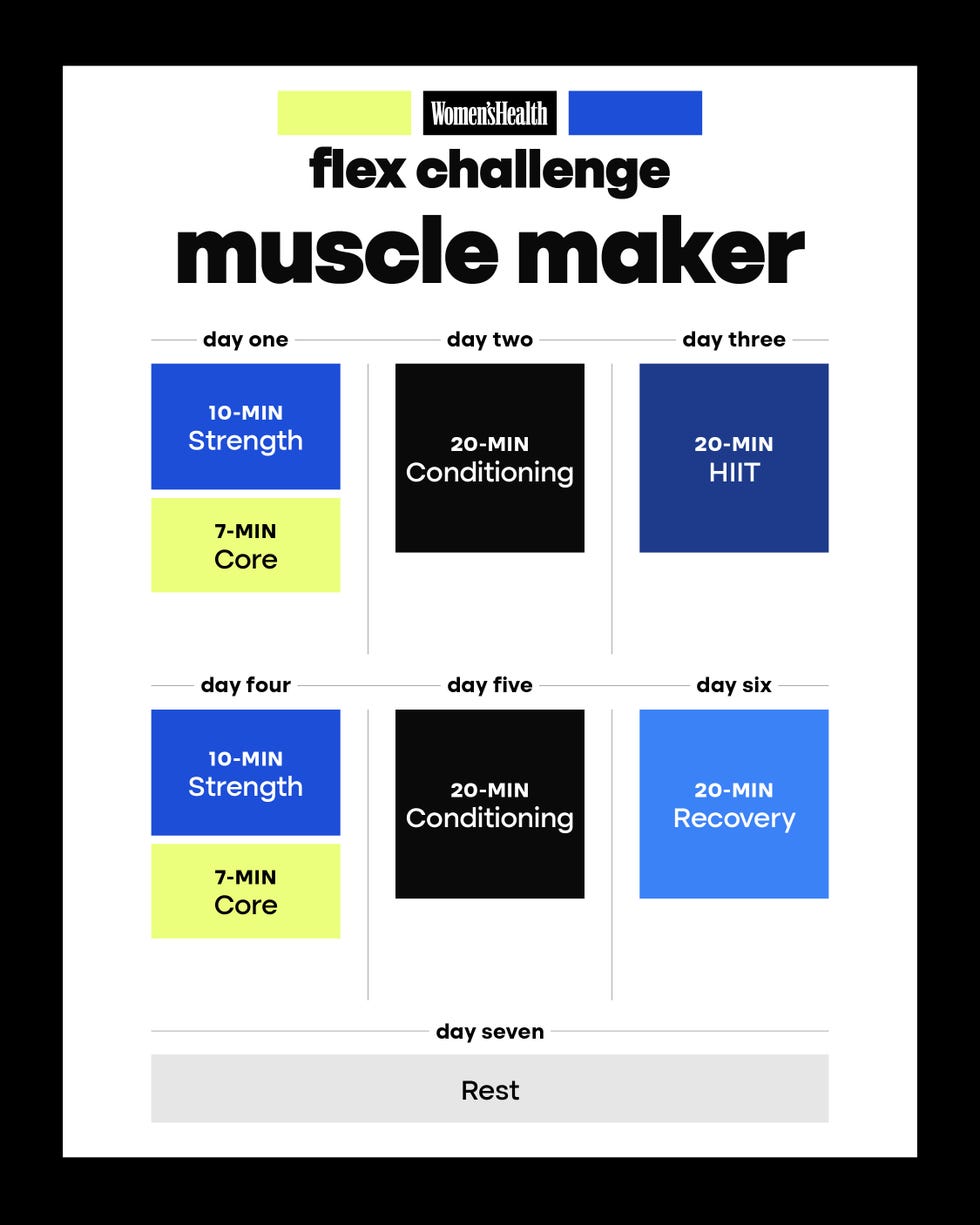 weekly exercise schedule focused on strength conditioning and recovery