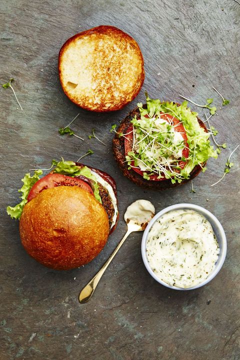 vegan super bowl recipes - mushroom quinoa burger