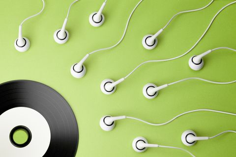 Music. Creativity Concepts Ideas Sex Headphones CD Sperm Record