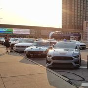 ford mustangs at the stampede event in detroit