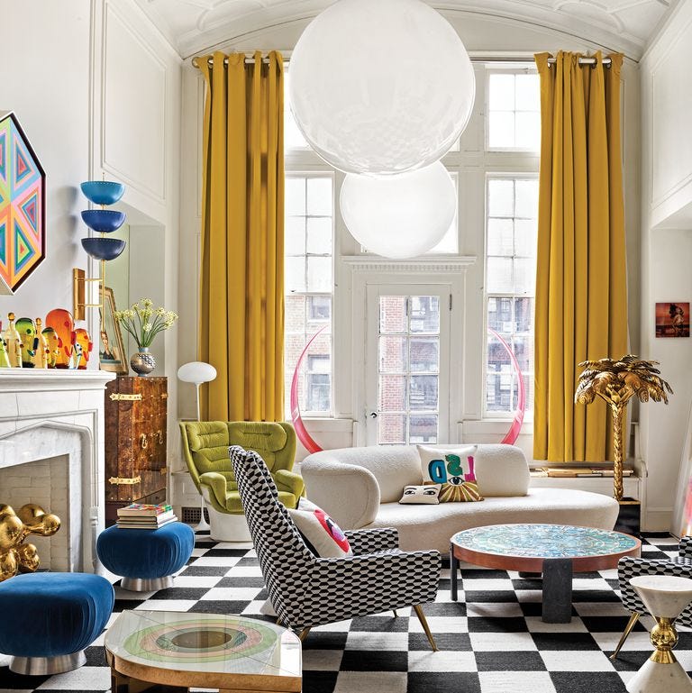 mustard yellow living room