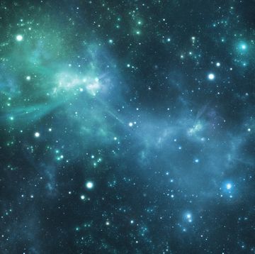 Mysterious beautiful blue space nebula