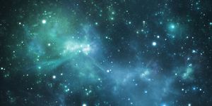 Mysterious beautiful blue space nebula