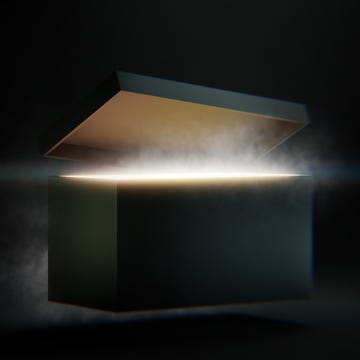 Mysterious pandora box opening with rays of light, high contrast image. 3D Rendering, illustration mysterious pandora box opening with rays of light, high contrast image 3d rendering, illustration
