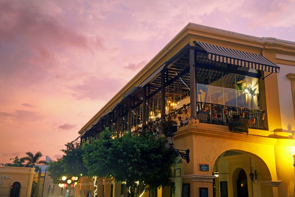 a building with a large balcony