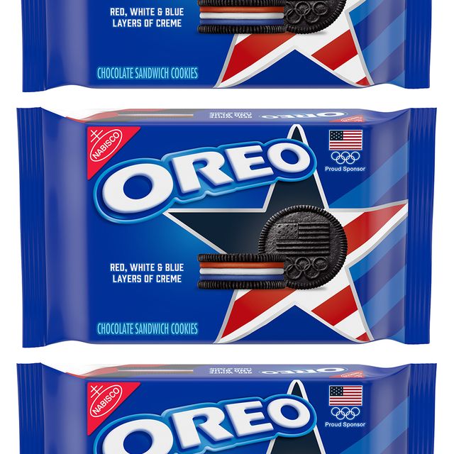 nabisco oreo team usa cookies with red, white, and blue creme