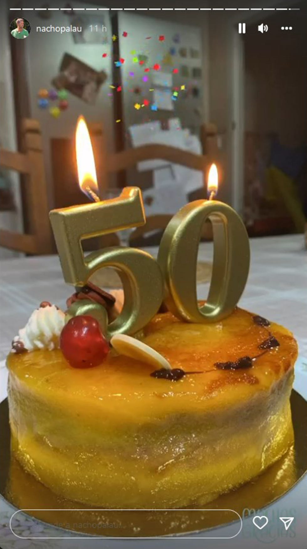 nacho palau, su tarta para celebrar el 50 cumpleaños