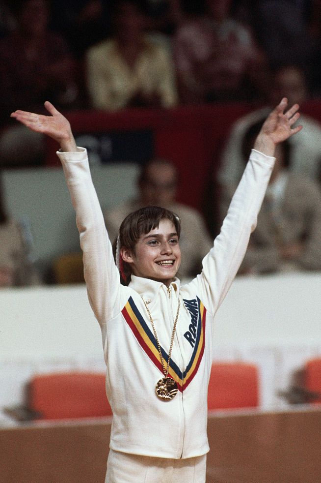 nadia comaneci with her gold medal