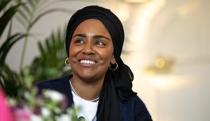 nadiya hussain speaking at the good housekeeping live event in celebration of their 100th anniversary in london on friday 14th october 2022