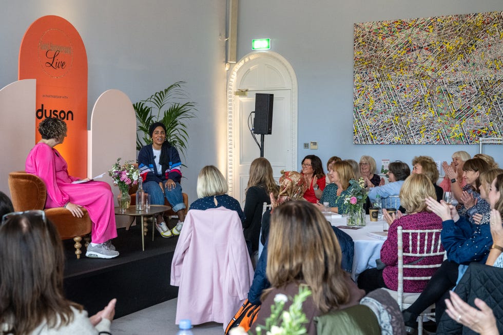 nadiya hussain speaking at the good housekeeping live event in celebration of their 100th anniversary in london on friday 14th october 2022