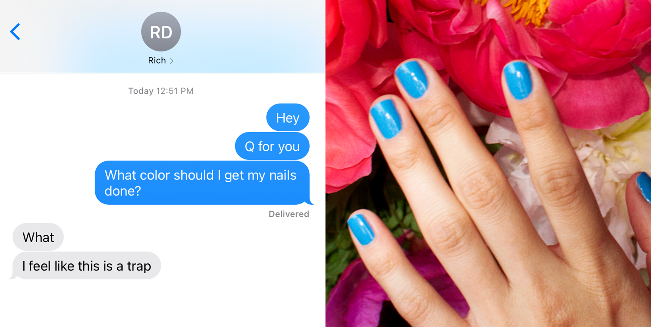 blue nails teens girlfriend