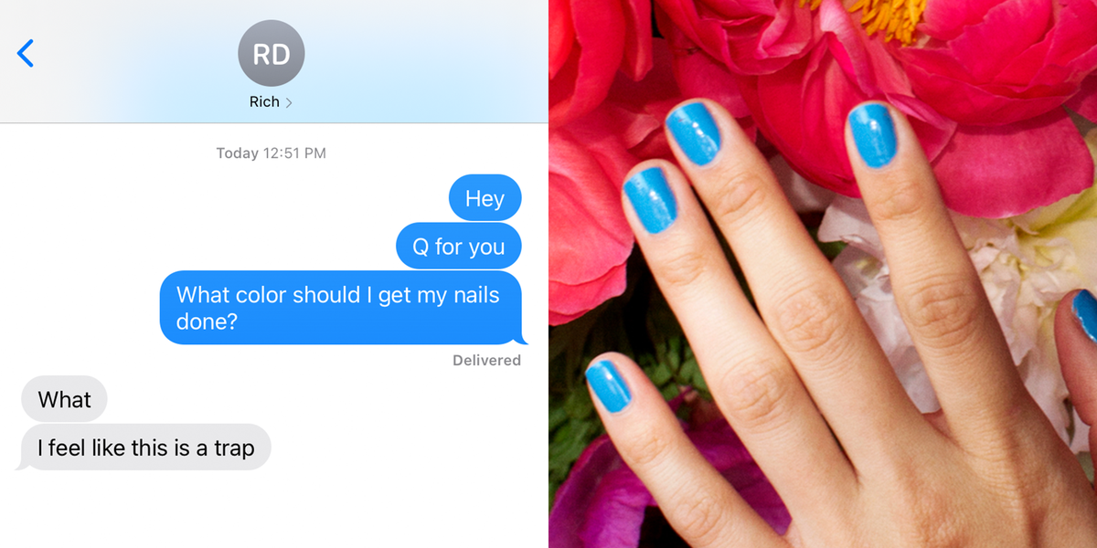Here's What the Light Blue Nail Polish TikTok Trend Means in 2021