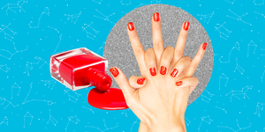 Finger, Red, Nail, Hand, Nail polish, Nail care, Manicure, Material property, Gesture, Cosmetics, 