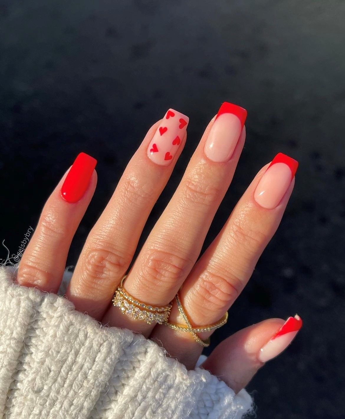 Valentine acrylic online nails