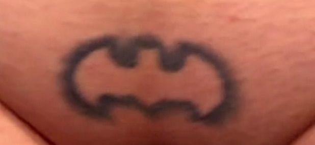 batman logo tattoo hip