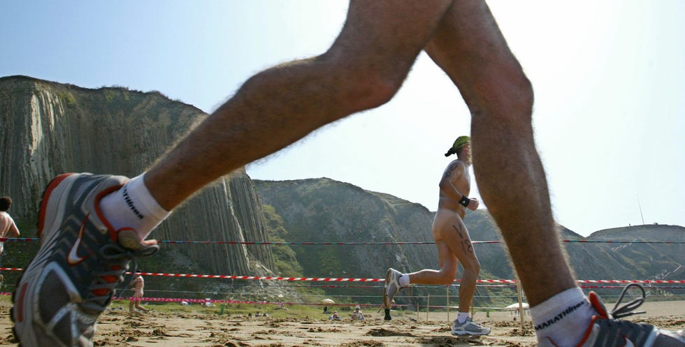 naked runners take part in the "patxi ro