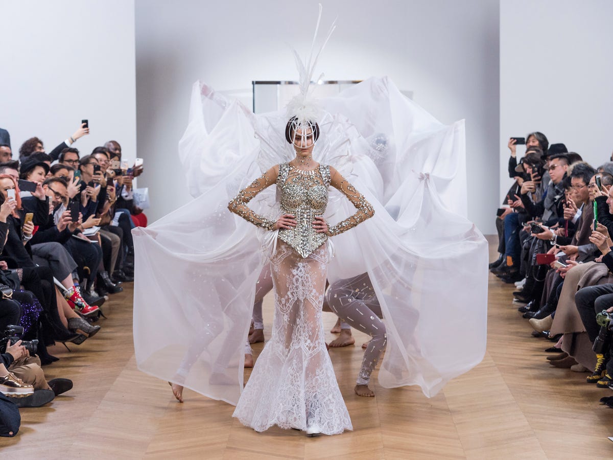 An extremely revealing wedding dress has been turning heads at Couture  Fashion Week