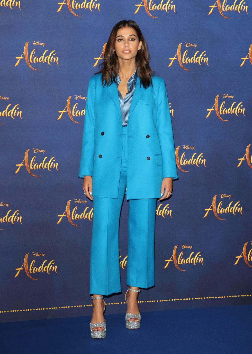 Naomi Scott seen at the Aladdin Cast Photocall in the...