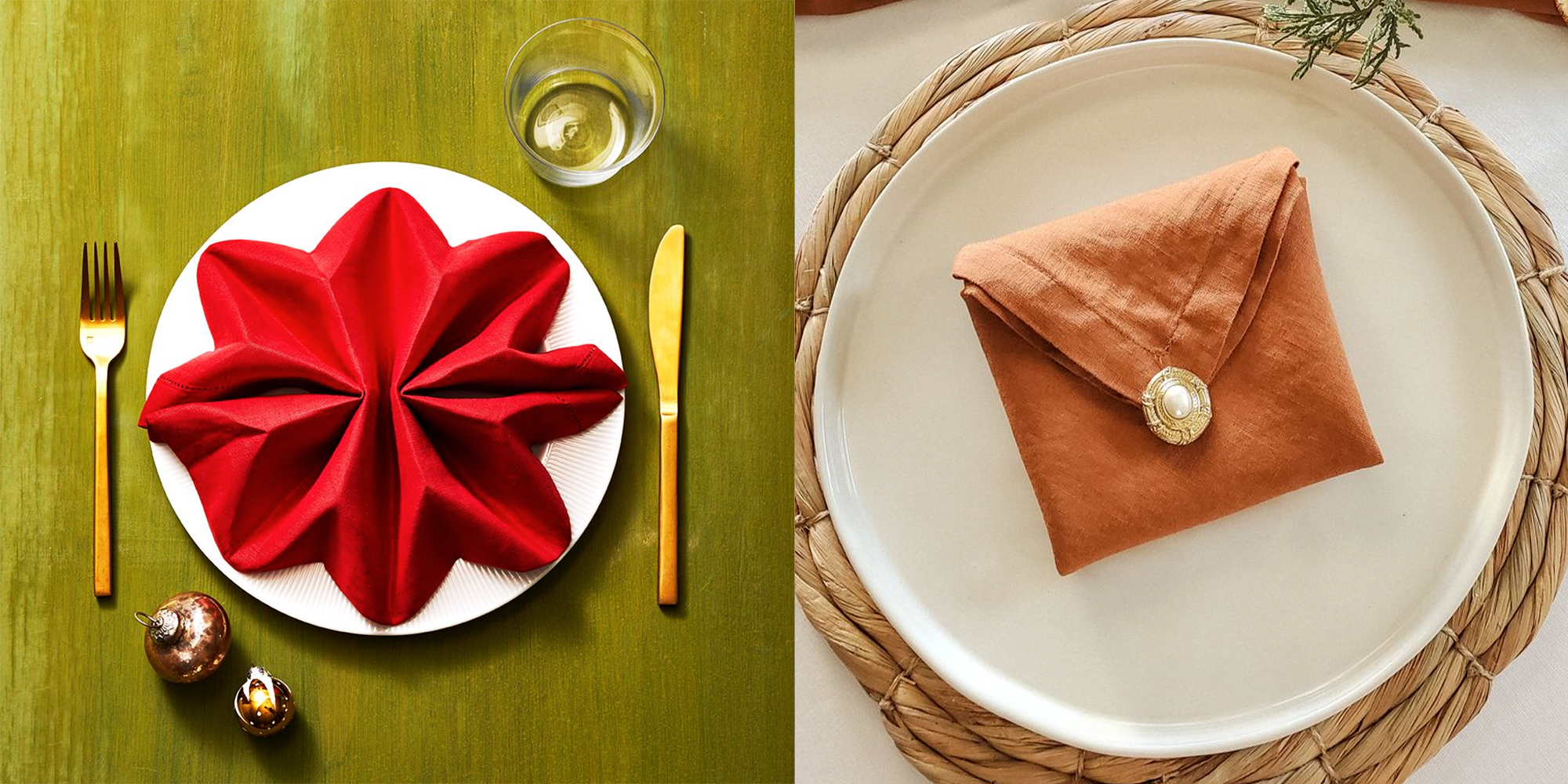 15 Christmas napkin folding ideas for your festive feast - Gathered