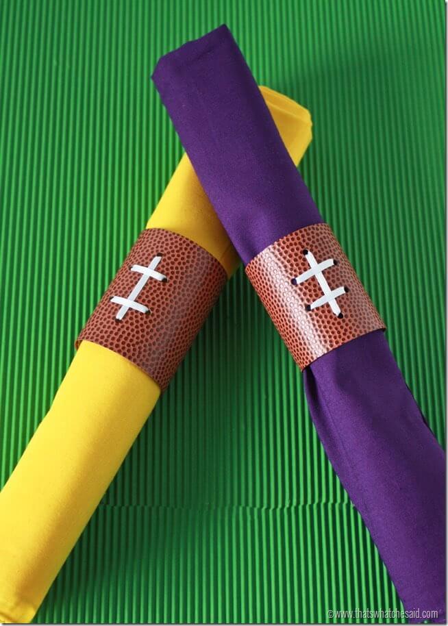 football napkin rings decorations