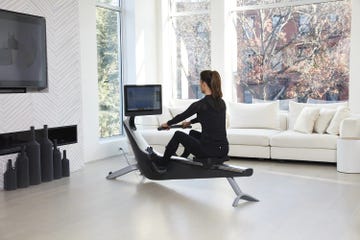 hydrow rowing machine in use