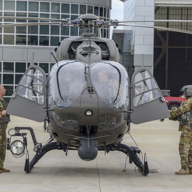 us soldiers assigned to the 2 151st security and support aviation battalion, south carolina army national guard depart the sc technology and aviation center, greenville, sc in a uh 72a lakota helicopter to provide support to the us border patrol in texas, may 21, 2018 image courtesy sgt jorge intriagosouth carolina national guard photo by smith collectiongadogetty images