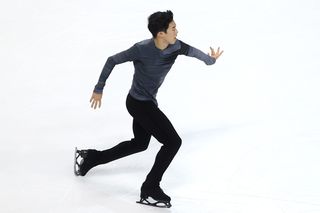 nathan chen of the united states attempts a jump during the isu grand prix of figure skating on october 22, 2021 in las vegas, nevada