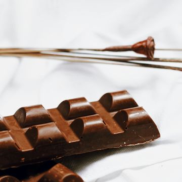 a chocolate bar with a spoon