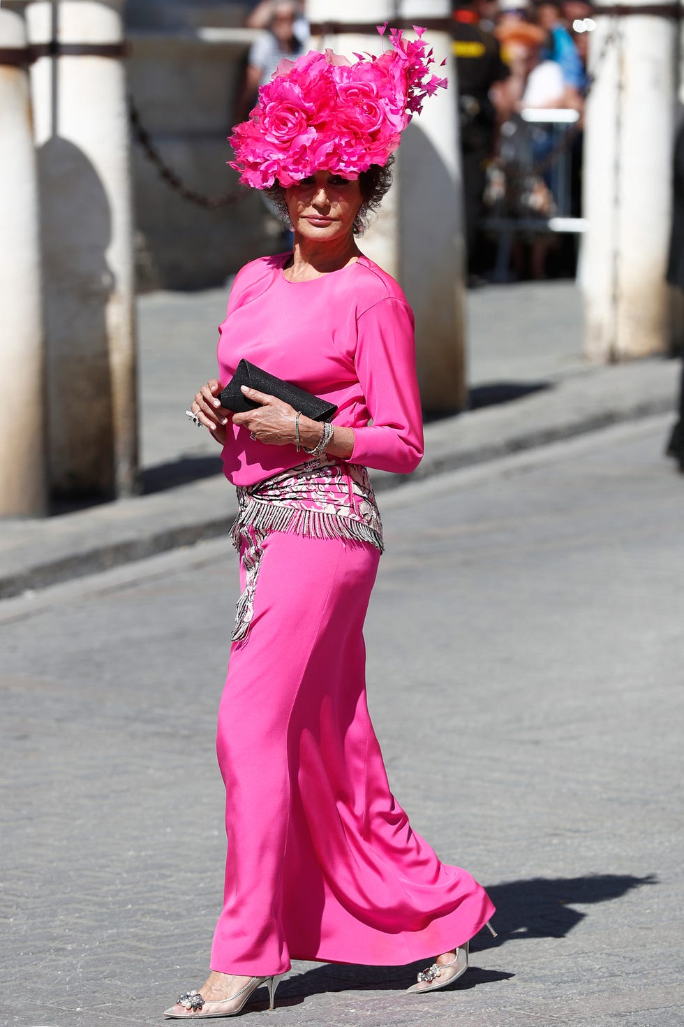 Pink, Clothing, Street fashion, Fashion, Magenta, Dress, Headgear, Textile, Event, Costume, 