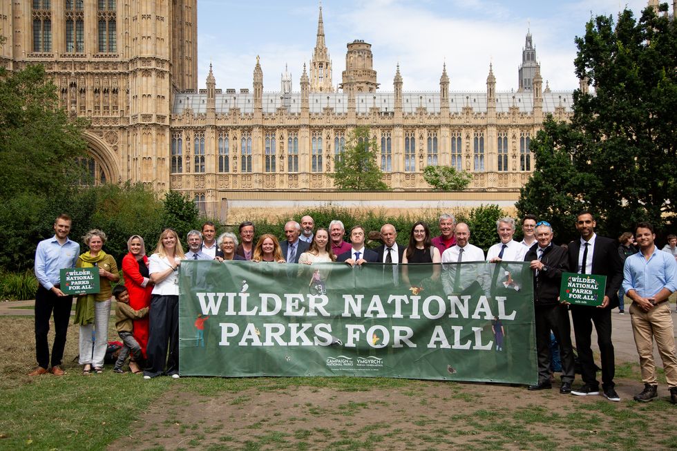 the campaign for national parks award ceremony at westminster outside the houses of parliament