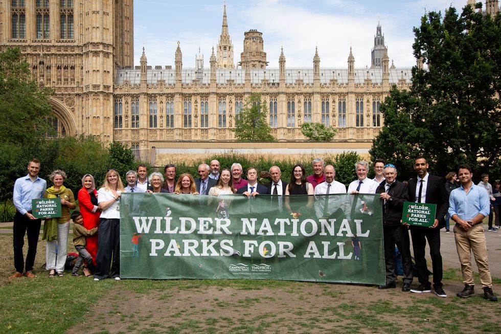 the campaign for national parks award ceremony at westminster outside the houses of parliament