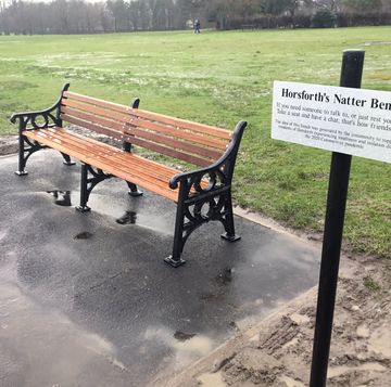 "natter bench" installed in leeds to help beat loneliness during the pandemic