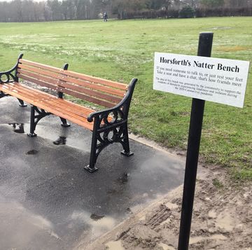 "natter bench" installed in leeds to help beat loneliness during the pandemic