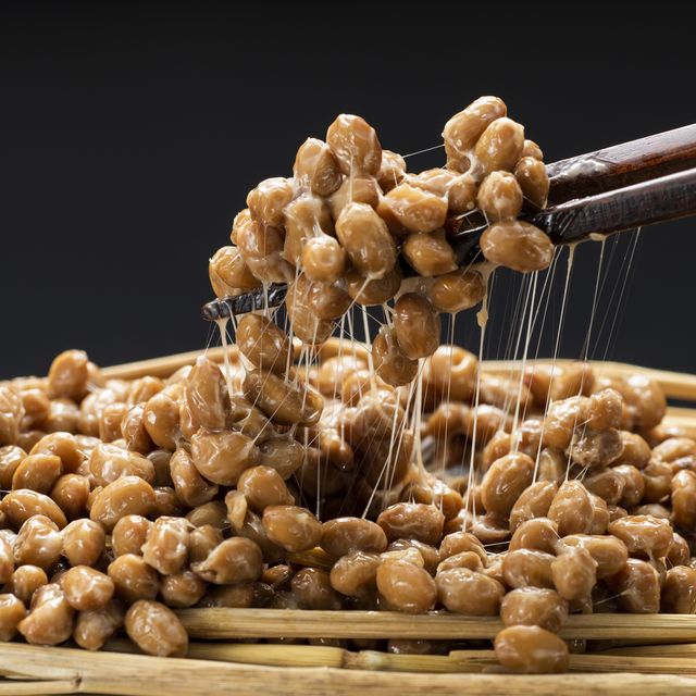 natto, fermented soybeans, traditional healthy japanese food
