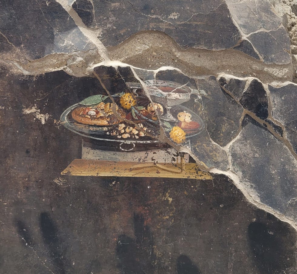 fresco van pizza in pompeï