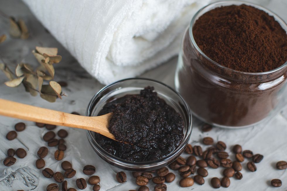 natural ingredients for homemade body chocolate coffee sugar salt scrub