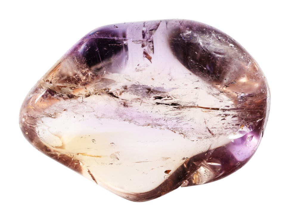 gemstone meanings natural tumbled ametrine mineral cutout