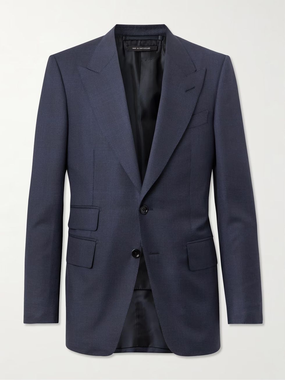 tom ford navy prince of wales check suit