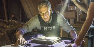 new orleans   january 31 treasure hunt    during the annual contraband days pirate festival, the ncis team investigates the murder of a navy captain who was searching for a valuable 200 year old marble and gold fleur de lis, on ncis new orleans, tuesday, march 13 1000 1100 pm, etpt on the cbs television network pictured l r scott bakula as special agent dwayne pride and rob kerkovich as forensic scientist sebastian lund photo by skip bolencbs via getty images