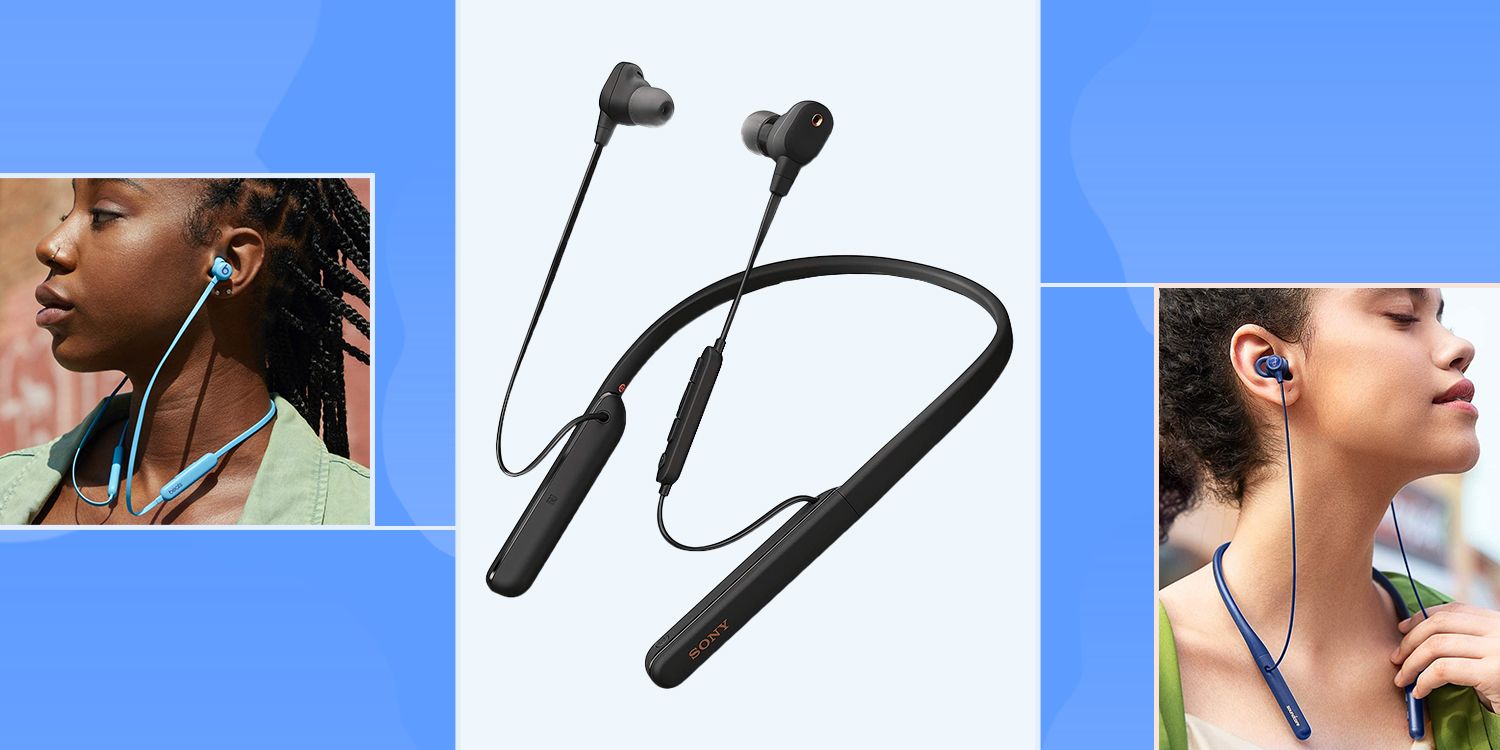 Wireless earphones with neck band