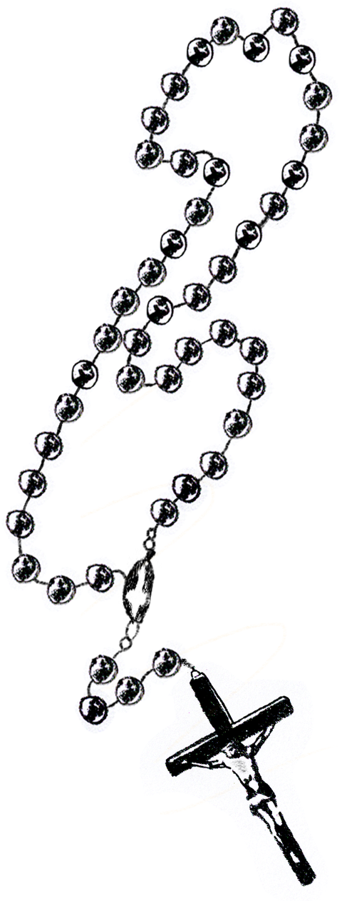 rosary beads, illustrations by lia kantrowitz