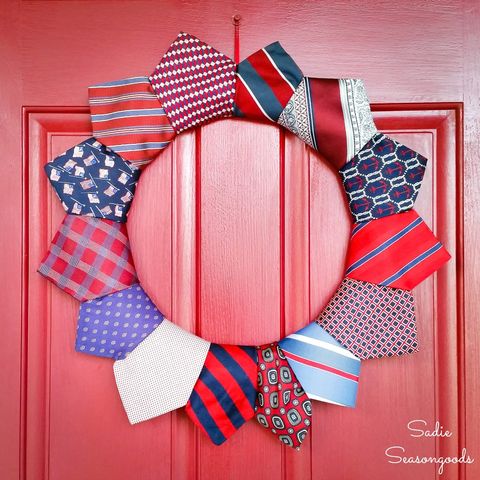 red white blue necktie wreath