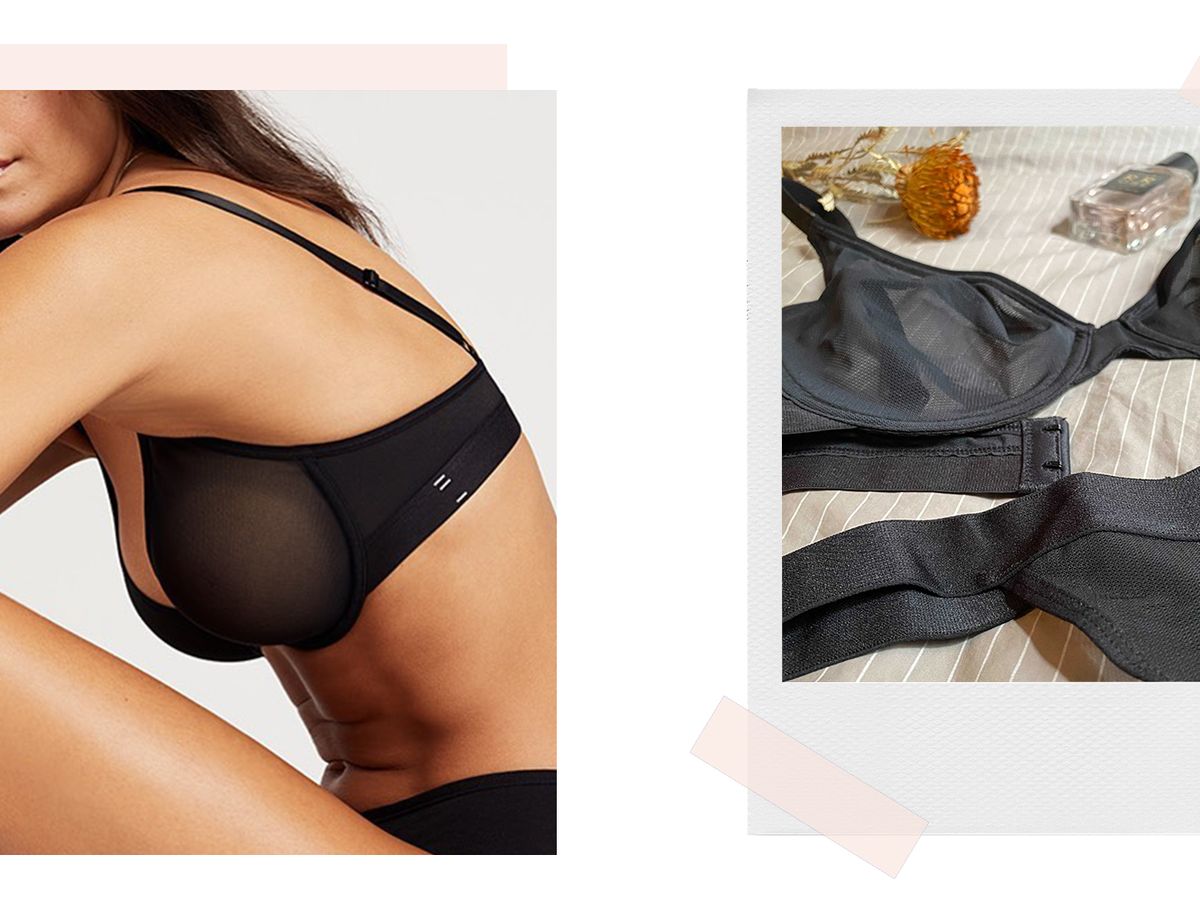 Women's Black Mesh Sieve Demi Bra  Black Underwire Bra - Unlined Bra – Negative  Underwear