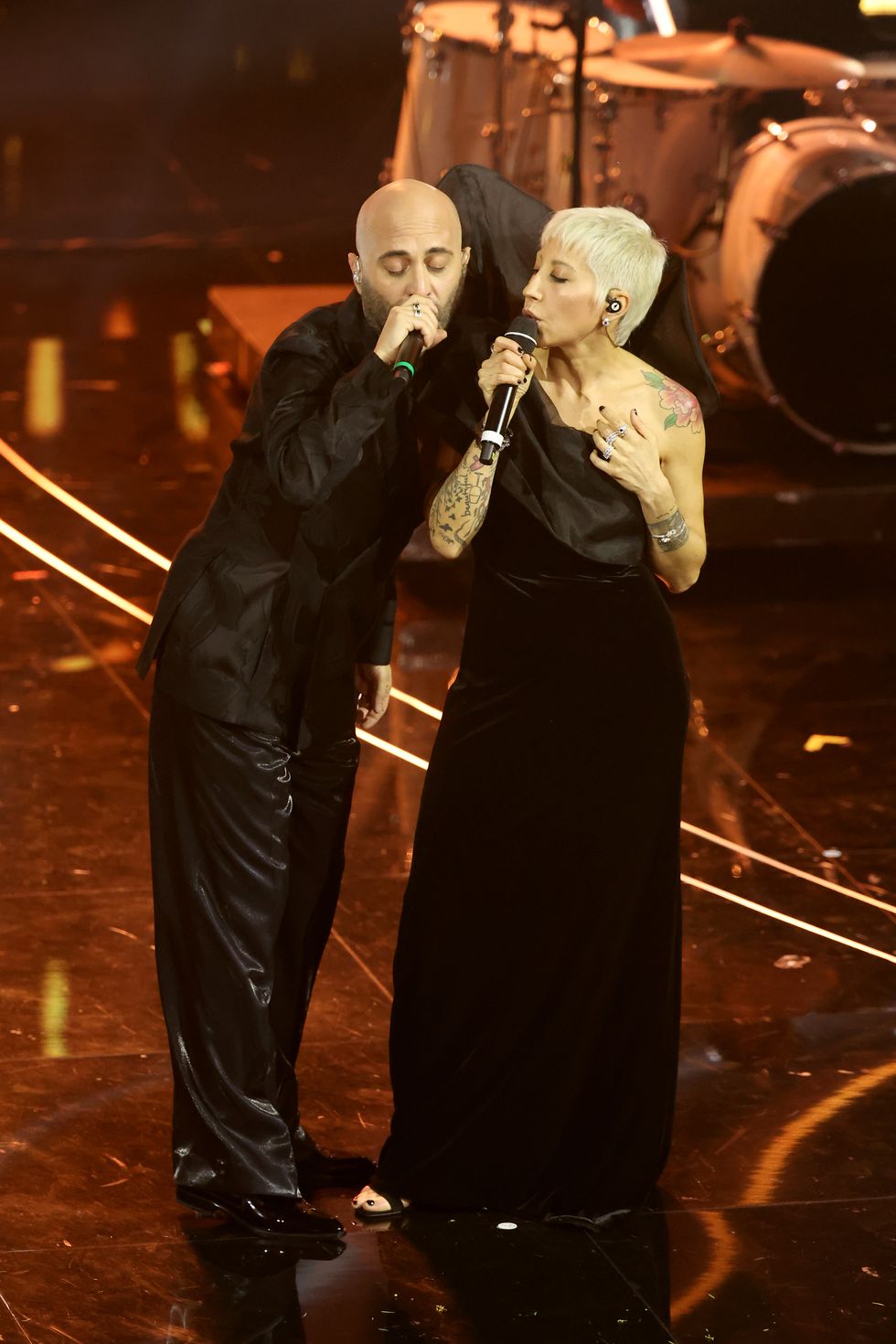 sanremo, italy february 09 negramaro and malika ayane attend the 74th sanremo music festival 2024 at teatro ariston on february 09, 2024 in sanremo, italy photo by daniele venturellidaniele venturelligetty images