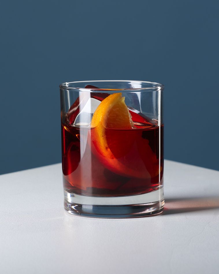 negroni cocktail on white table