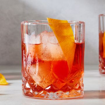 negroni cocktail with an orange peel garnish