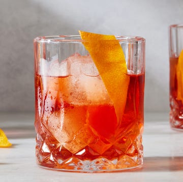 negroni cocktail with an orange peel garnish