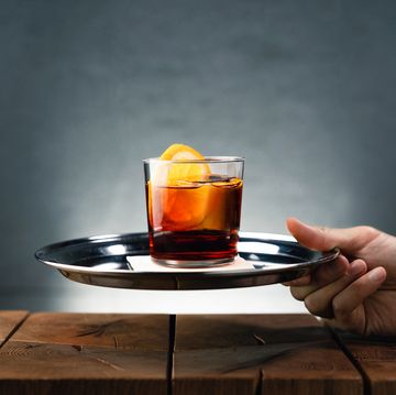 negroni sbagliato cocktail on tray