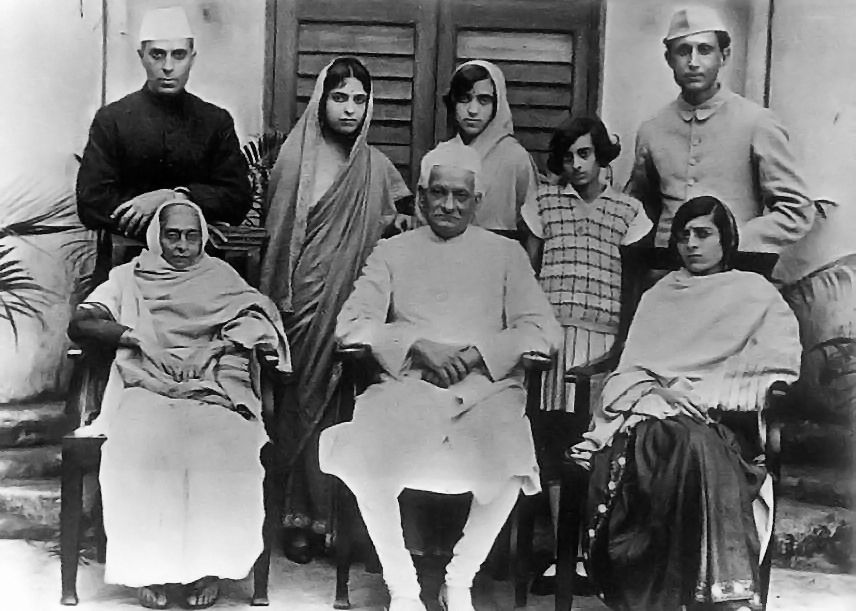 Nehru Family circa 1927 via Wikimedia Commons